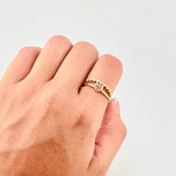 Anillo Corazón Chispeado 3.1g / T7 3/4 Oro Amarillo 18K