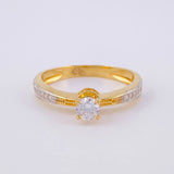 Anillo Solitario Churumbela 2.95g / T7 1/2 Dos Oros Amarillo Blanco 18K