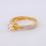 Anillo Solitario Churumbela 2.95g / T7 1/2 Dos Oros Amarillo Blanco 18K