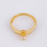 Anillo Solitario Churumbela 2.95g / T7 1/2 Dos Oros Amarillo Blanco 18K