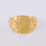 Anillo Flor Mandala 1.4g / T5 3/4 Oro Amarillo 18K