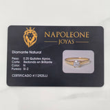 Anillo Solitario Diamante 25 Pts 1.35 g / T7 Oro Amarillo 18K