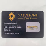 Anillo Solitario Diamante 26 Pts 1.7 g / T7 1/2 Oro Amarillo 18K