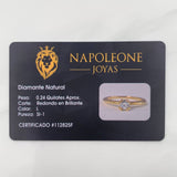 Anillo Solitario Diamante 24 Pts 2.8 g / T7 Oro Amarillo 18K