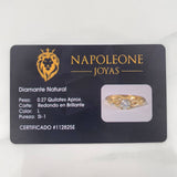 Anillo Solitario Entrelazado Diamante 27 Pts 1.95 g / T6 3/4 Oro Amarillo 18K