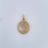 Dije Virgen Maria  1.25gr / 2cm / Circones De Colores Oro Amarillo 18K &