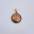 Dije Virgen Del Carmen 2.3gr / 2.1cm / Circones Negros  Oro Rosa 18K &