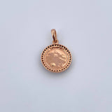 Dije Virgen Del Carmen 2.3gr / 2.1cm / Circones Negros  Oro Rosa 18K &