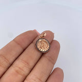 Dije Virgen Del Carmen 2.3gr / 2.1cm / Circones Negros  Oro Rosa 18K &