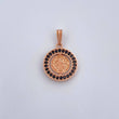 Dije San Benito 1.95gr / 2.2cm / Circones Negros Oro Rosa 18K &