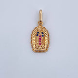 Dije Virgen Guadalupe 1.2gr / 2cm / Circones Blancos Fucsias Azules Oro Amarillo 18K &