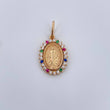 Dije Virgen Milagrosa 1.55gr / 2.3cm / Circones de Colores Oro Amarillo 18K &