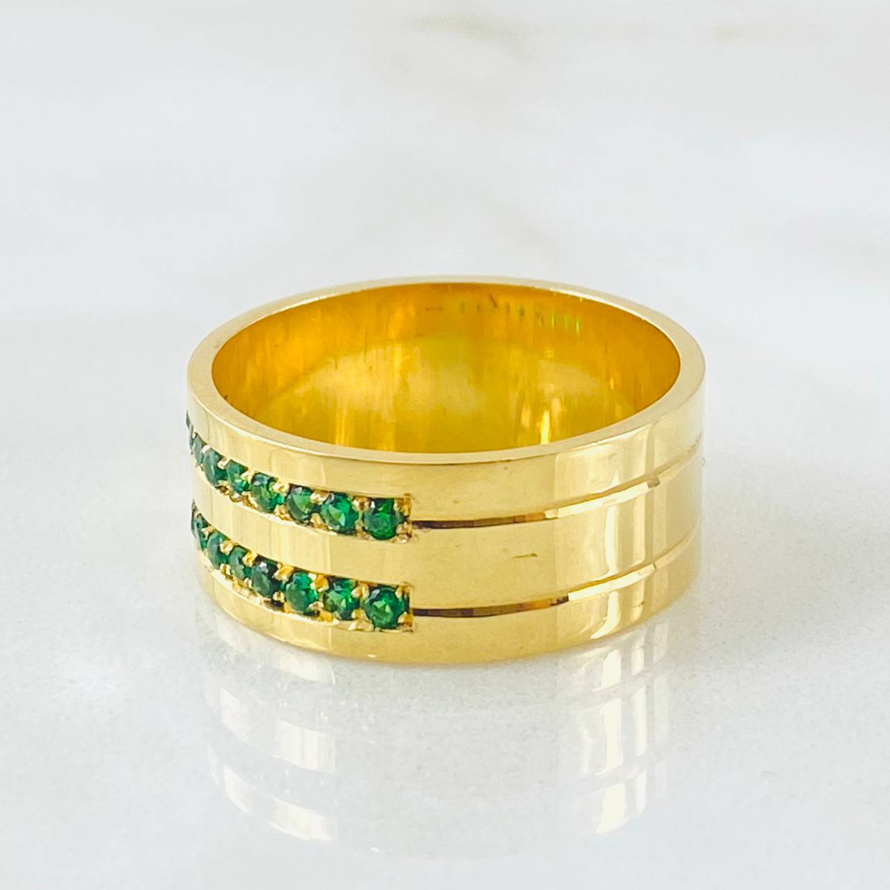 Anillo Carriles Túpido 10.7gr / T10 1/2 / Oro Amarillo 18K *