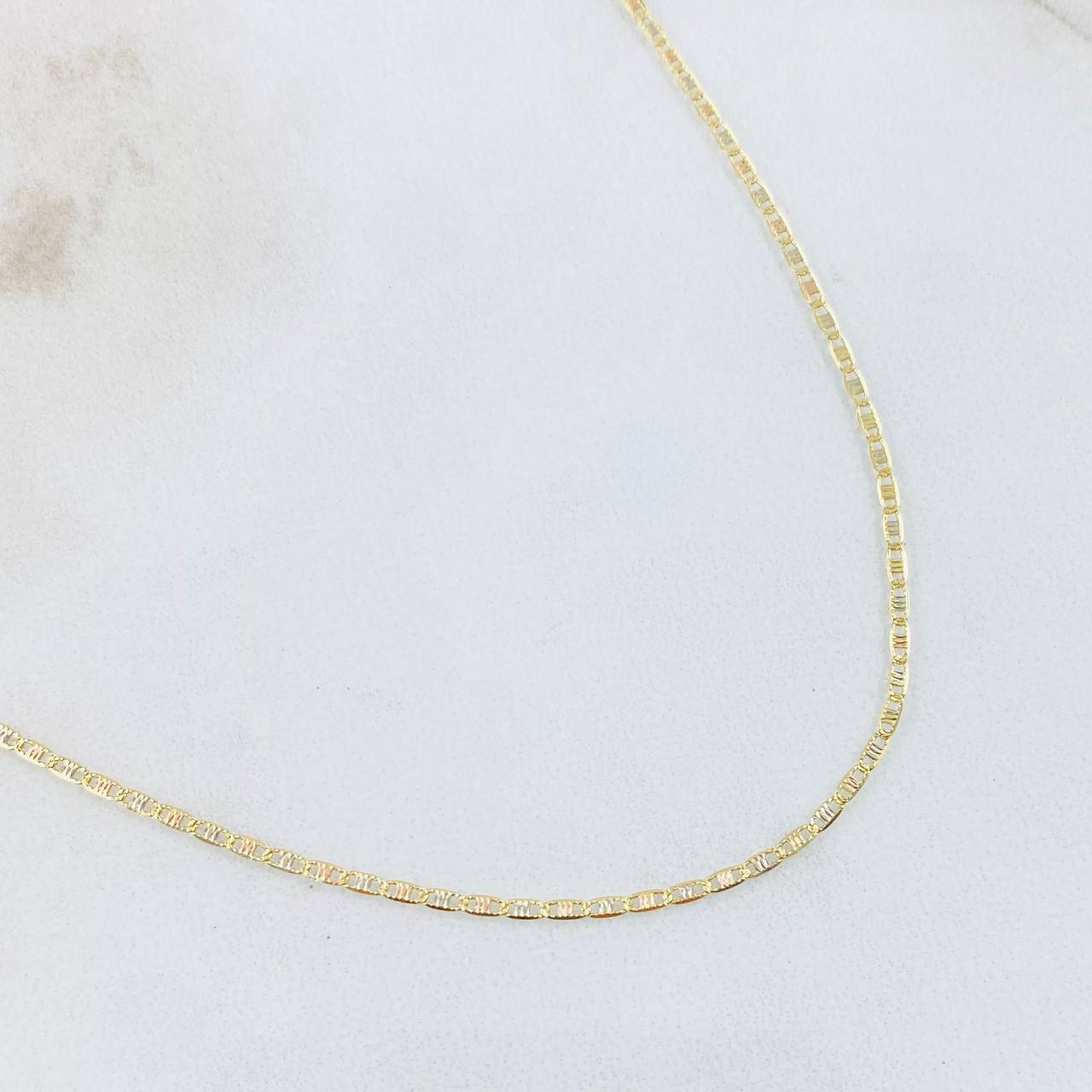 Cadena Plana 1.3gr / 40cm / Tres Oros +3 18K *
