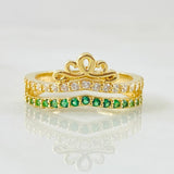Anillo Corona Pavonada 3.1gr / T4 1/2 / Oro Amarillo 18K