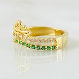 Anillo Corona Pavonada 3.2gr / T7 1/2 / Oro Amarillo 18K ©