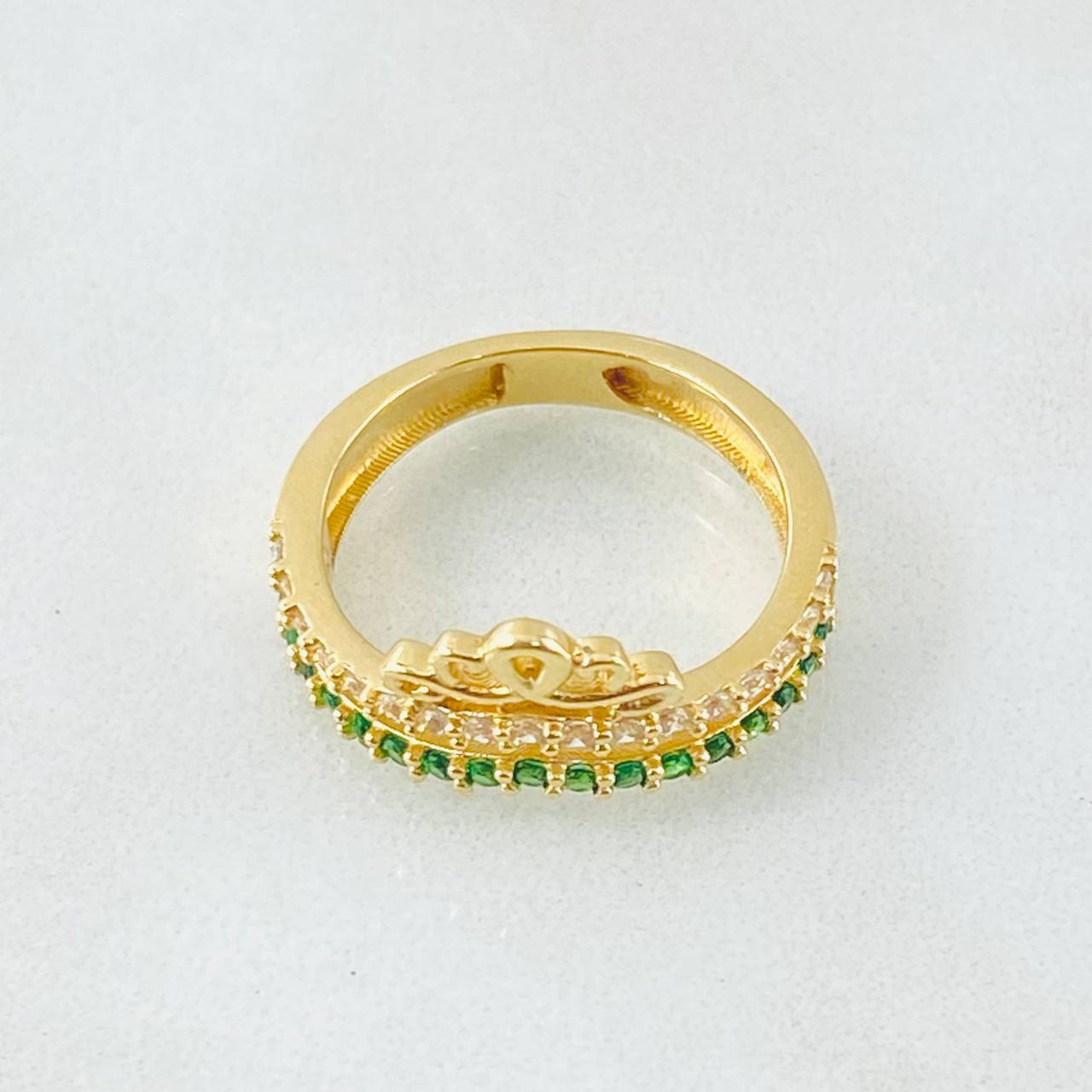 Anillo Corona Pavonada 3.1gr / T4 1/2 / Oro Amarillo 18K