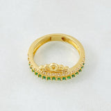 Anillo Corona Pavonada 3.1gr / T4 1/2 / Oro Amarillo 18K