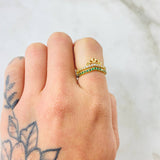 Anillo Corona Pavonada 3.2gr / T7 1/2 / Oro Amarillo 18K ©