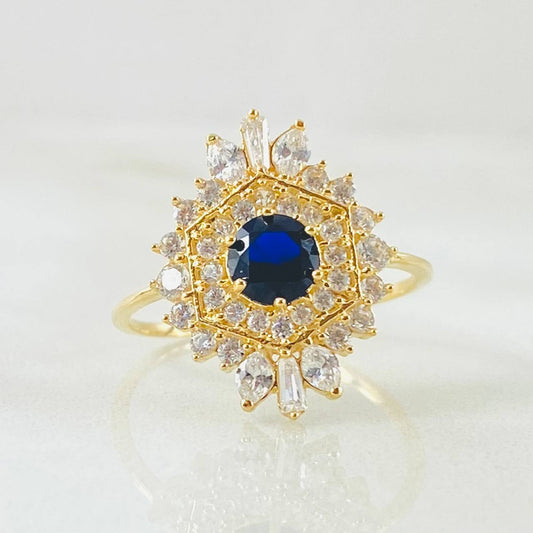 Anillo Nevada Hexagonal 2.35gr / T7 / Oro Amarillo 18K