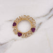 Dije Bendecida Por Dios 5.8gr / 3.6cm / Circones Blancos Fucsias Oro Amarillo 18K $