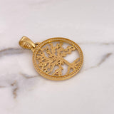 Dije Arbol De La Vida 13.8gr / 5.2cm / Circones Colores Oro Amarillo 18K $