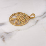 Dije Arbol De La Vida 13.8gr / 5.2cm / Circones Colores Oro Amarillo 18K $