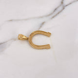 Dije Herradura 4.9gr / 4.1cm / Circones Blancos  Oro Amarillo 18K $