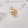 Dije Corona RX 3.65gr / 3.1cm / Circones Blancos  Oro Amarillo 18K $