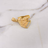 Dije Caballo 8.3gr / 3.4cm / Circones Verdes Dos Oros Amarillo Blanco 18K $