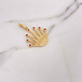 Dije Corona RX 4.8gr / 3.6cm / Circones Blancos Fucsias Dos Oros Amarillo Blanco 18K $
