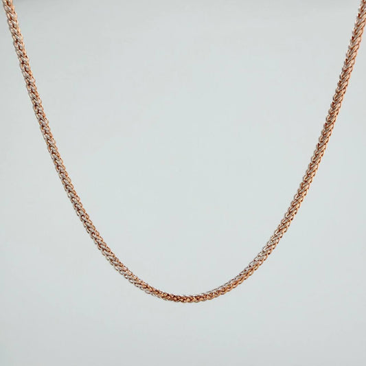 Cadena Franco 2.2 g / 50.4 cm / 1.36 mm Dos Oros Blanco Rosa 18K