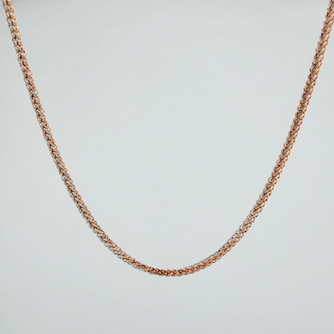 Cadena Franco 2.6 g / 60.5 cm / 1.35 mm Dos Oros Blanco Rosa 18K