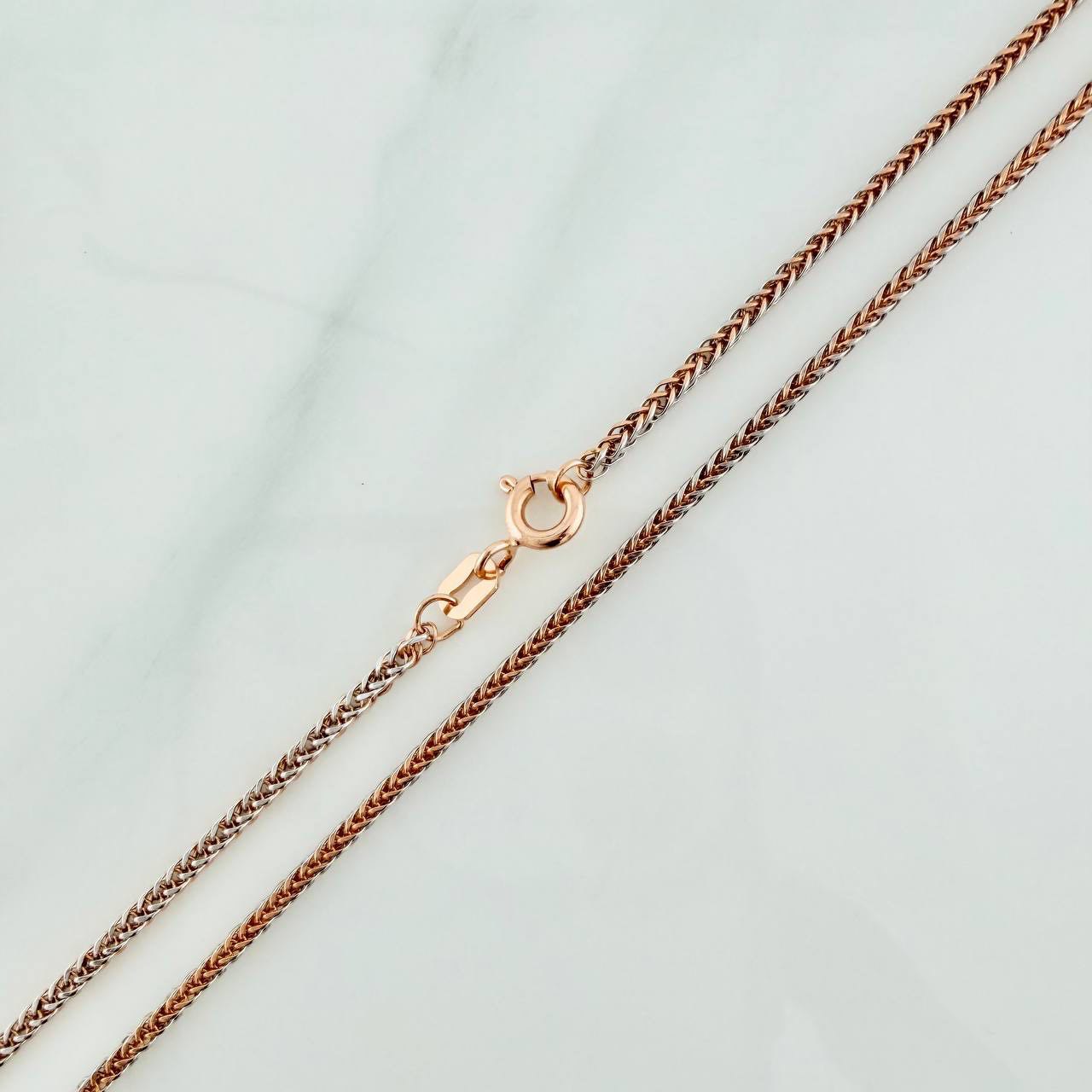 Cadena Franco 2.2 g / 50 cm / 1.1 mm Dos Oros Blanco Rosa 18K