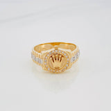Anillo Correa Corona 5.5 g / T10 Dos Oros Amarillo Blanco 18K