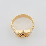 Anillo Correa Corona 5.5 g / T10 Dos Oros Amarillo Blanco 18K