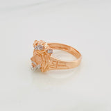 Anillo Rostro Cristo 6.9 g / T9 1/2 Dos Oros Blanco Rosa 18K