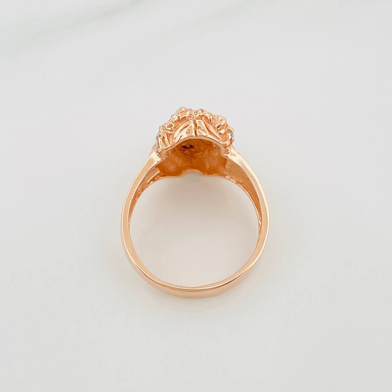 Anillo Rostro Cristo 6.9 g / T9 1/2 Dos Oros Blanco Rosa 18K