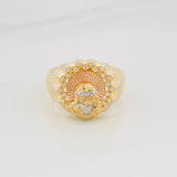 Anillo Rostro Cristo 6.9 g / T10 Tres Oros 18K