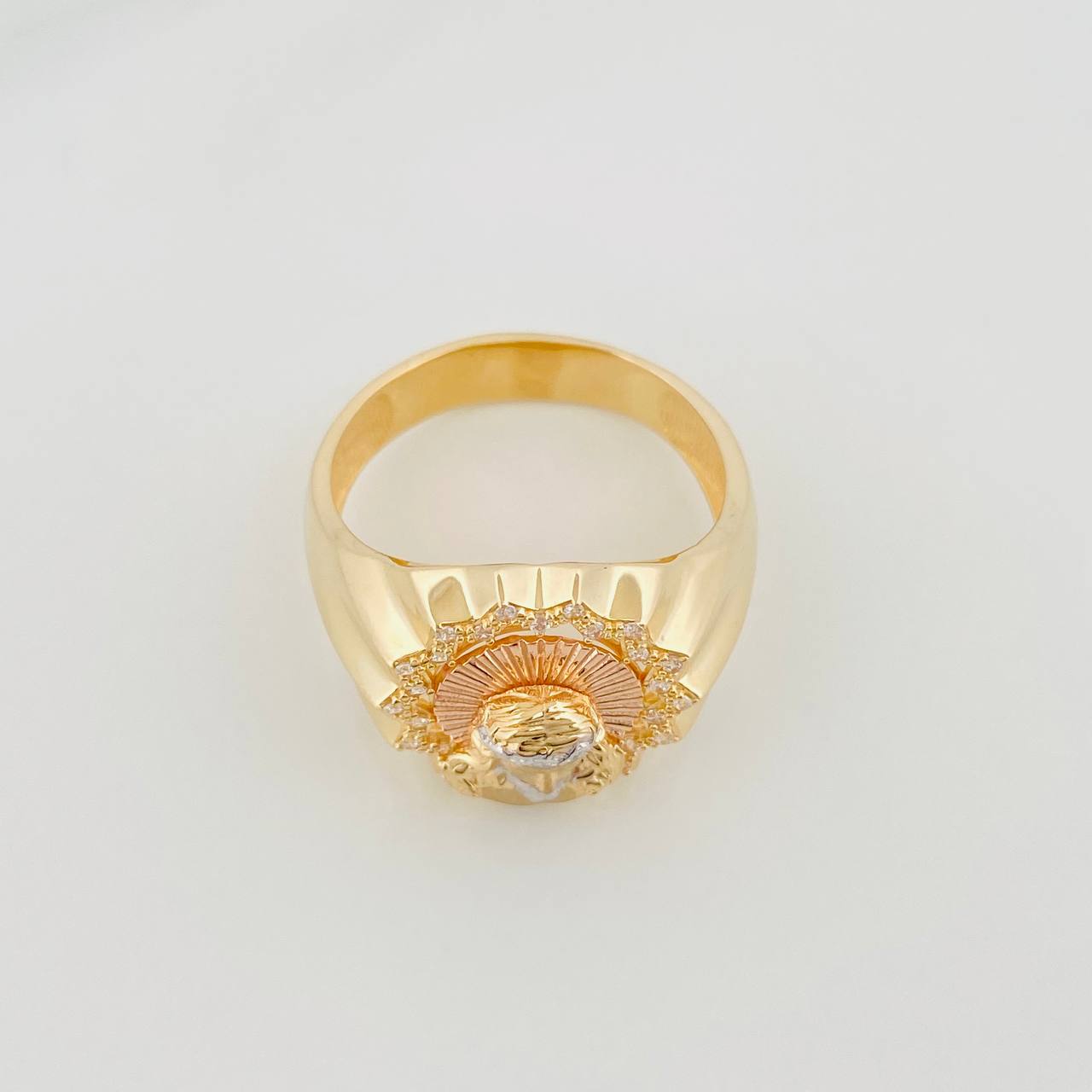 Anillo Rostro Cristo 6.9 g / T10 Tres Oros 18K
