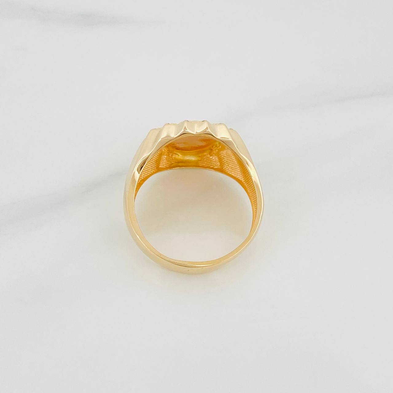Anillo Rostro Cristo 6.9 g / T10 Tres Oros 18K