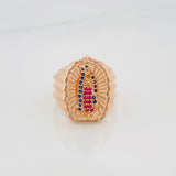 Anillo Virgen Guadalupe 6.2 g / T8 Oro Rosa 18K