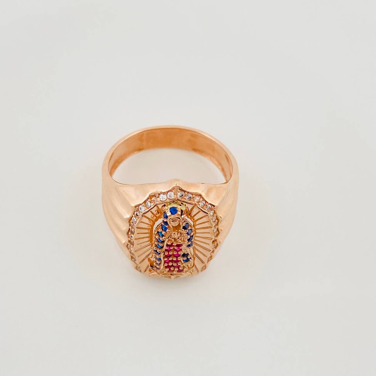 Anillo Virgen Guadalupe 6.2 g / T8 Oro Rosa 18K