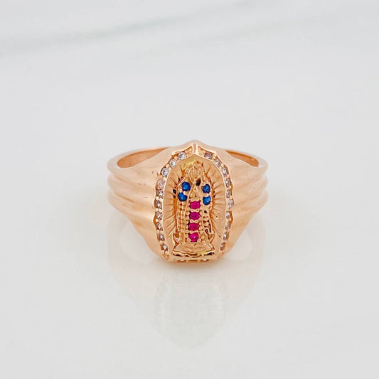 Anillo Virgen Guadalupe 3.85 g / T6 Oro Rosa 18K