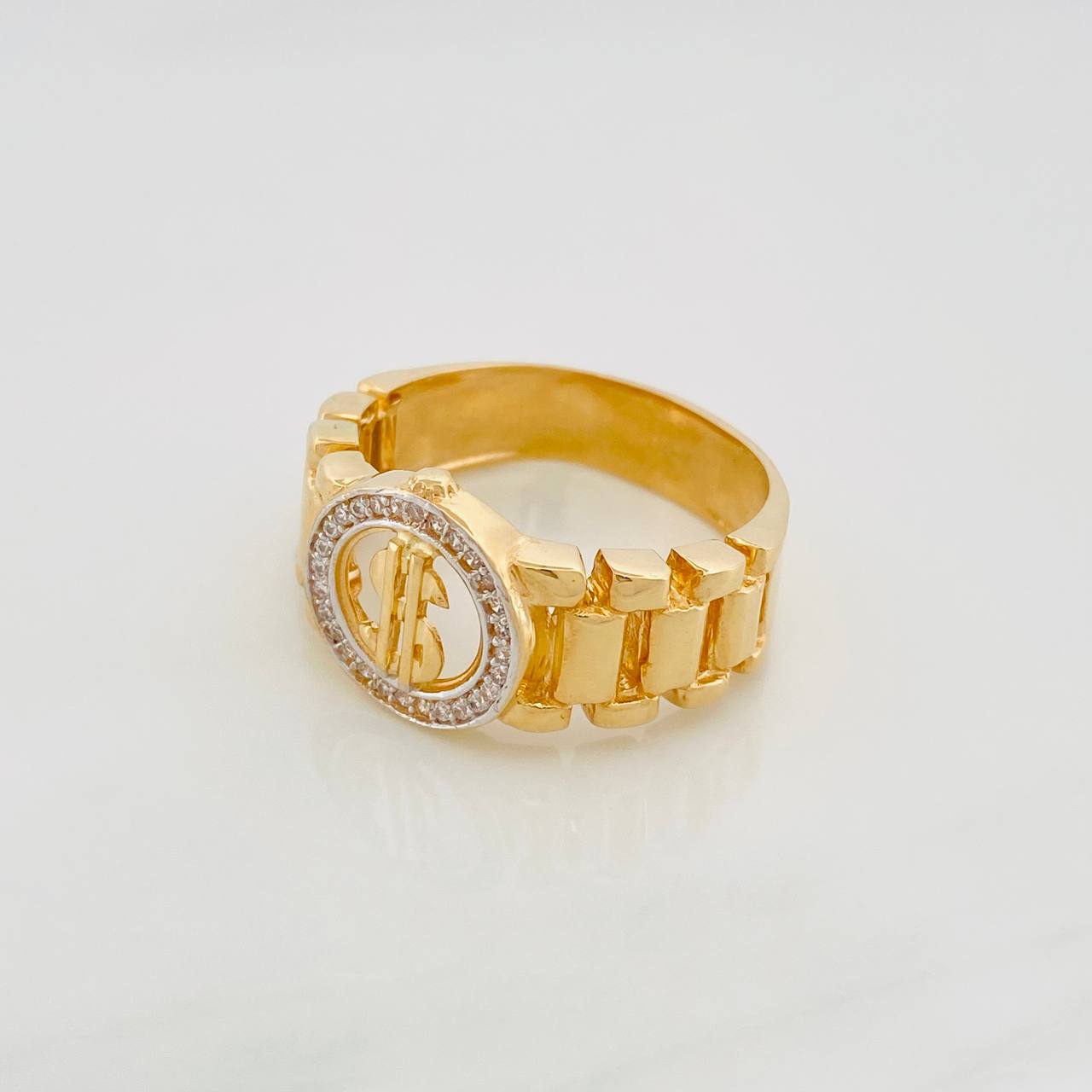 Anillo Correa Signo Peso 8.8 g / T10 3/4 Oro Amarillo 18K