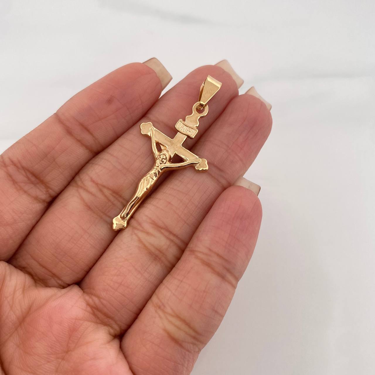 Dije Cristo Cruz 3.45 g / 4.5 cm Oro Amarillo 18K