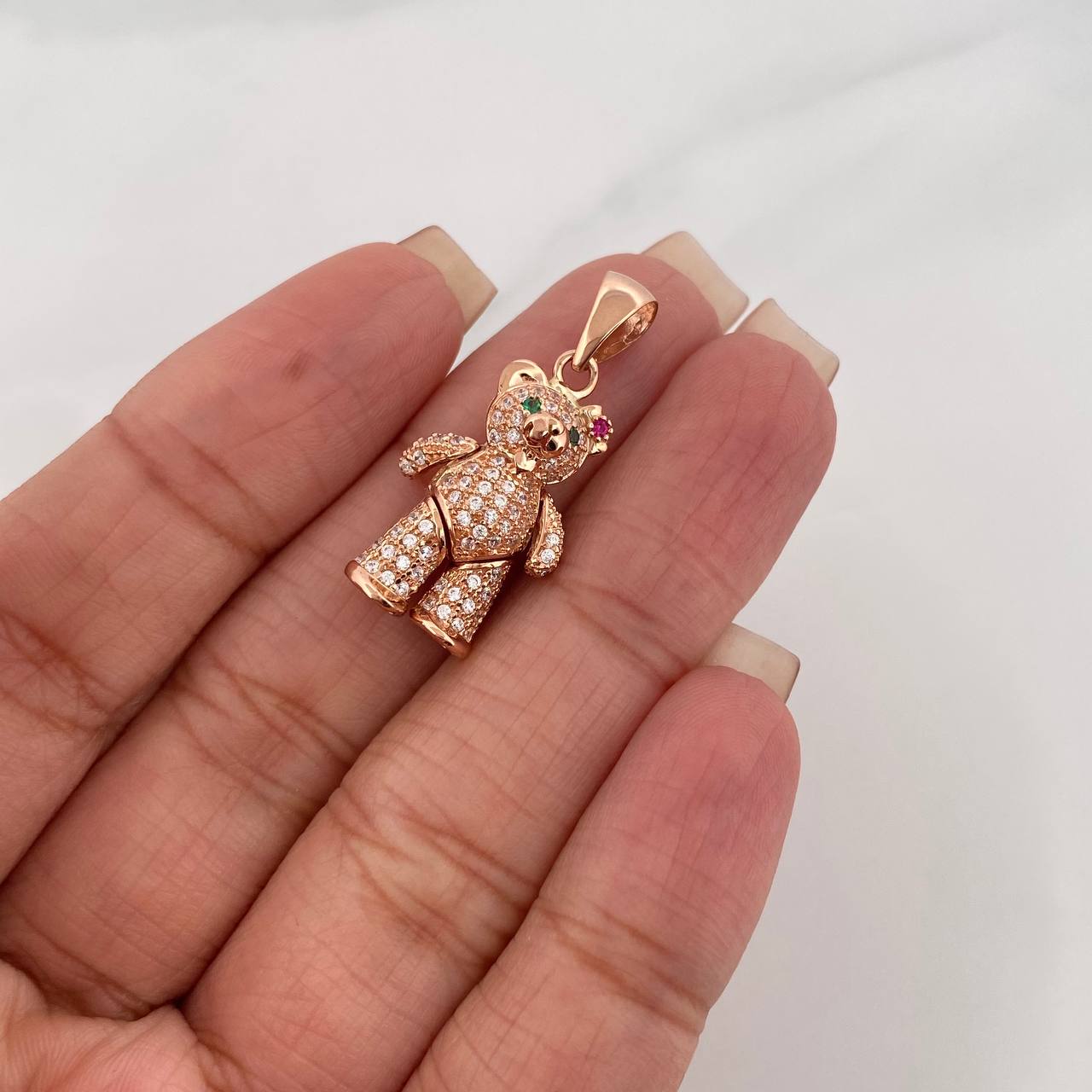 Dije Oso Moño Articulado 4.3 g / 3 cm Oro Rosa 18K