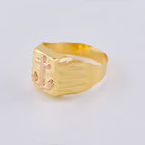 Anillo Sello Ancla 2.95 g / T11 3/4 Dos Oros Amarillo Rosa 18K