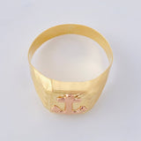 Anillo Sello Ancla 2.95 g / T11 3/4 Dos Oros Amarillo Rosa 18K