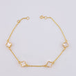 Pulso Modulable Trebol Blanco 2.75 g / 19.2 cm - 17.5 cm / 1.36 mm Oro Amarillo 18K